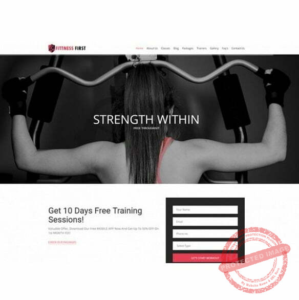 Fitness First Single Page - HTML Template